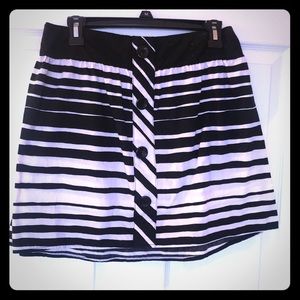 Black and white striped skirt